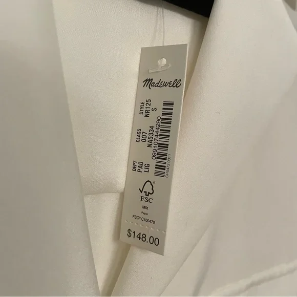 NWT! Madewell Silk Drapey Patch-Pocket Sleeveless Shirt | Lighthouse | Small - Picture 11 of 13